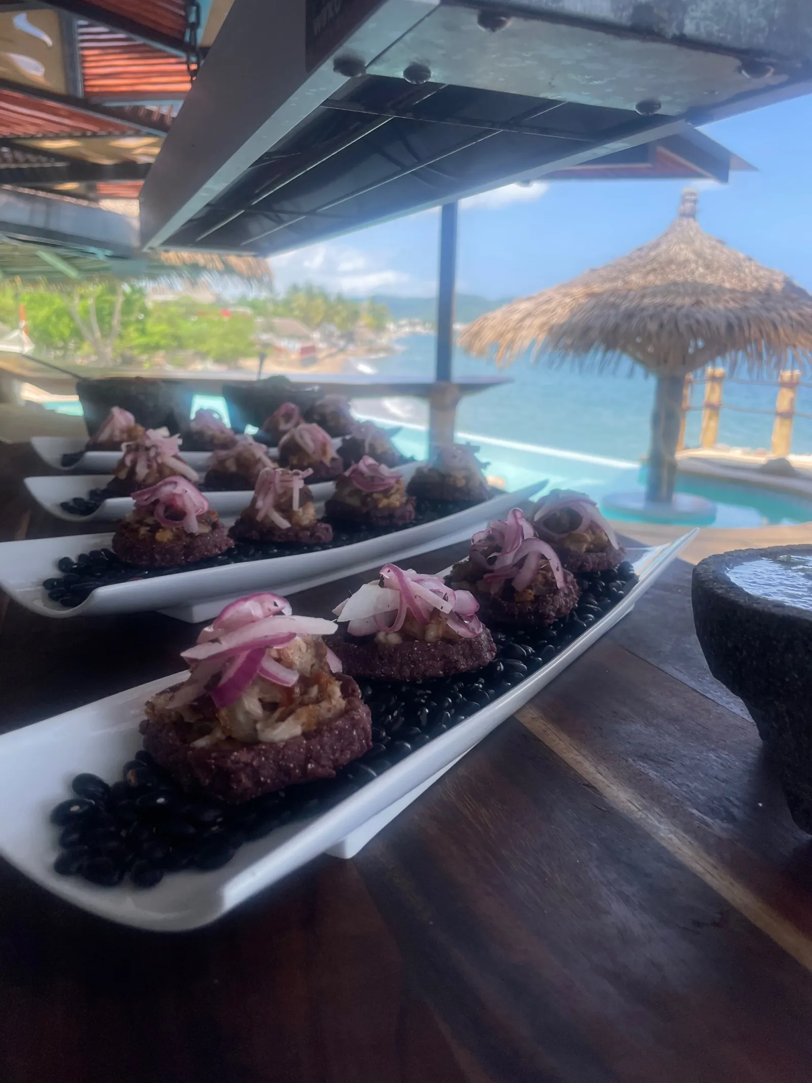 Chalupas served with panoramic ocean view